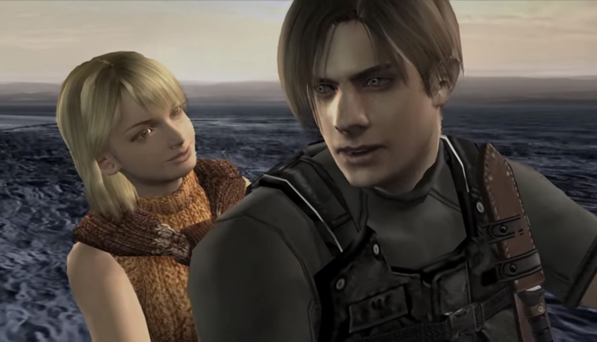 PsiSquid's tweet photo. Resident evil 4 ends with Leon and Ashley riding off into the sunset in a jet ski https://t.co/9flJG8LVl6