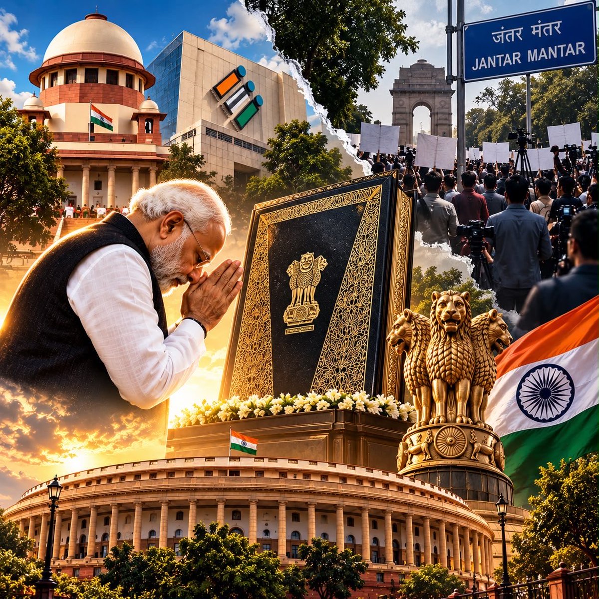 v_shrivsatish's tweet photo. जब संवैधानिक संस्थाओं को षड्यंत्र के माध्यम से बार-बार राजनीतिक नैरेटिव का हिस्सा बनाया जाने लगे तो प्रश्न सिर्फ  फैसलों का नहीं रहता बल्कि यह लोकतांत्रिक संस्थाओं पर नागरिकों के भरोसे का भी होता है।

SIR हो या निर्वाचन आयोग, हर संस्था की Scrutiny हो सकती है, सवाल भी पूछे जा सकते हैं और जो जवाब मिलते हैं उन पर विचार भी करना चाहिए लेकिन संस्थाओं को कमजोर करने वाला कोई भी राजनीतिक खेल अंततः लोकतंत्र को ही नुकसान पहुँचाता है।

भारत की लोकतांत्रिक व्यवस्था इतनी कमजोर नहीं कि डीप स्टेट की कठपुतलियाँ, नैरेटिव की लड़ाई और संस्थागत टकराव उसे हिला दें।

भारत आज माननीय प्रधानमंत्री श्री नरेंद्र मोदी जी के नेतृत्व में लोकतंत्र की जड़ों को गहराई से मजबूर करने के लिए क्षण क्षण समर्पित है, यह स्पष्ट हो जाना चाहिए कि भारत की संवैधानिक संस्थाएँ किसी दल की सुविधा के अनुसार नहीं चलेंगी, सभी संवैधानिक संस्थाएं केवल और केवल संविधान के अनुसार ही अपना कार्य करेंगी।