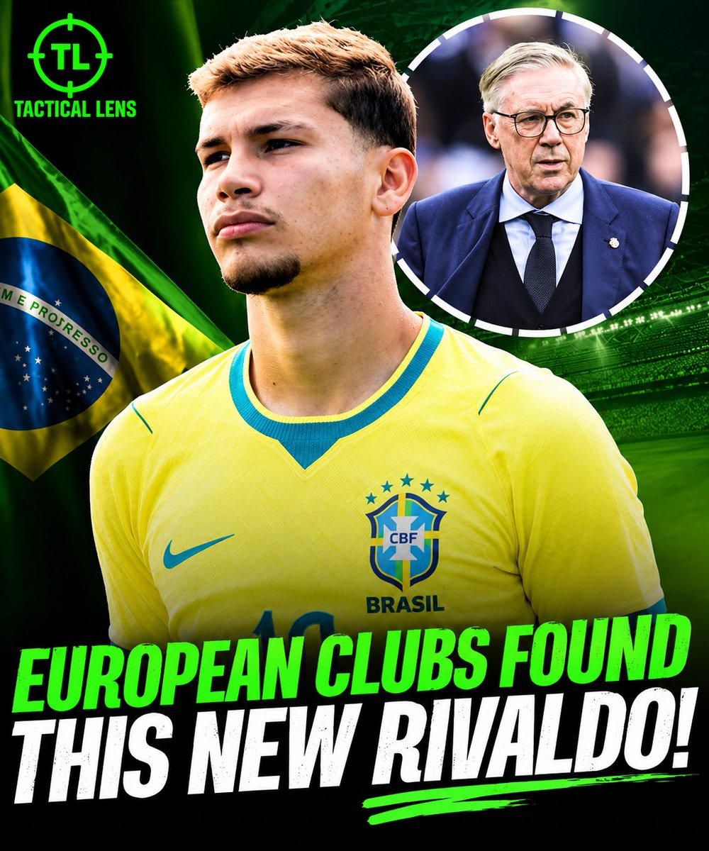 TacticalLens1's tweet photo. A 19-year-old, 6'0" scoring-focused playmaker with a €100m release clause.

Liverpool, PSG and Parma have already shown interest, with Palmeiras reportedly rejecting a €4m loan offer from Parma. He also produced a brilliant long-ball assist for Brazil U-20 yesterday.

He has already made his senior debut for Palmeiras. His game is heavily attack-oriented, but he can also supply the ball from deeper areas and is a very good finisher.

He feels most comfortable playing behind the striker as a second striker, much like Rivaldo. His playing style and attacking instincts have already earned him the nickname “the new Rivaldo.”

My only concern is that he could end up overlooked, like Anderson Talisca, whose profile was also quite similar.

Hopefully, this is a player who gets on Carlo’s radar soon.

#Brazil