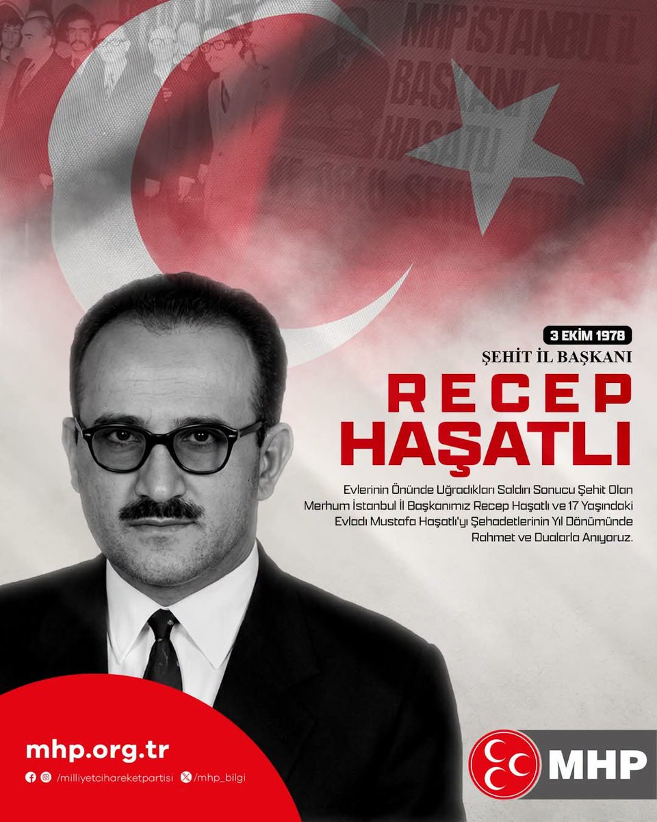 BBvolkanyilmaz's tweet photo. Evlerinin Önünde Uğradıkları Saldırı Sonucu Şehit Olan Merhum İstanbul İl Başkanımız Recep Haşatlı ve 17 Yaşındaki Evladı Mustafa Haşatlı’yı Şehadetlerinin Yıl Dönümünde Rahmet ve Dualarla Anıyorum. https://t.co/DWA09xbKFh