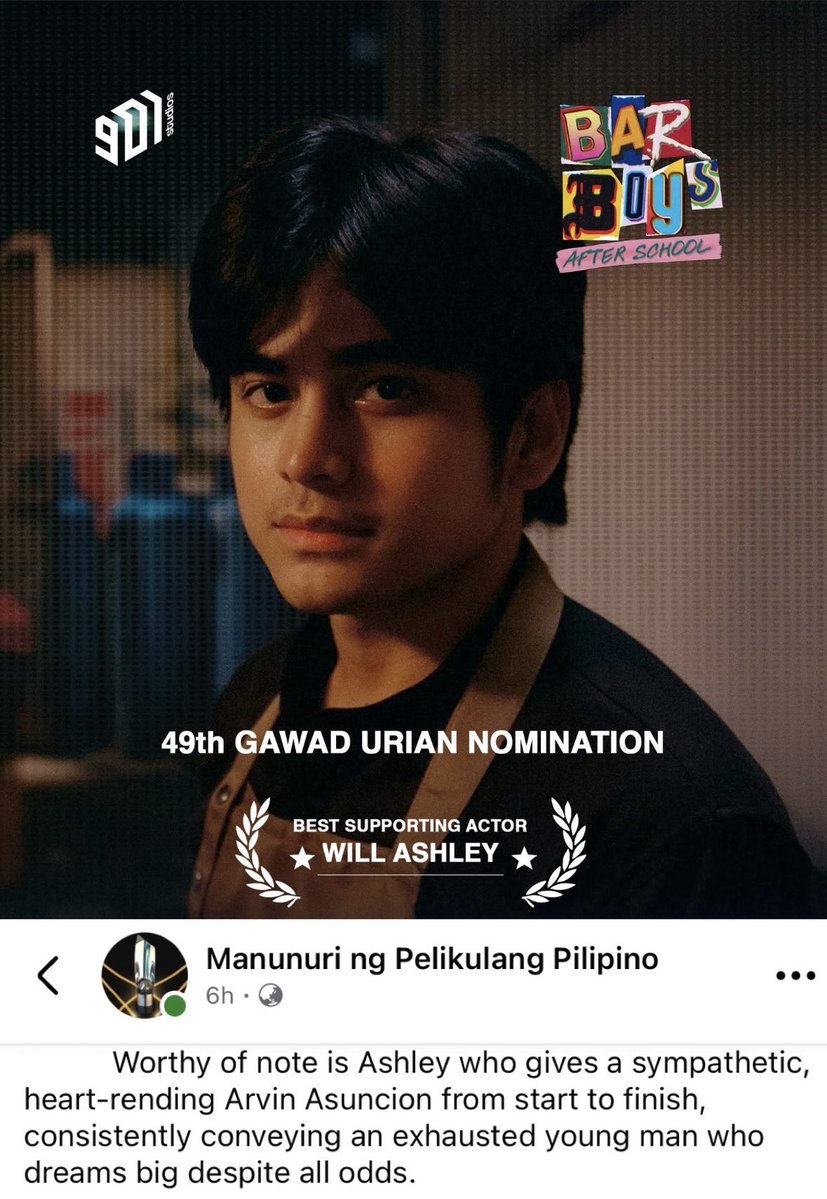 godtierash's tweet photo. gawad urian on will ashley's performance as arvin asuncion in bbas

"Worthy of note is Ashley who gives a sympathetic, heart-rending Arvin Asuncion from start to finish, consistently conveying an exhausted young man who dreams big despite all odds."

🔗: https://t.co/1YmhaQgj4k https://t.co/JuuQIqxM5d
