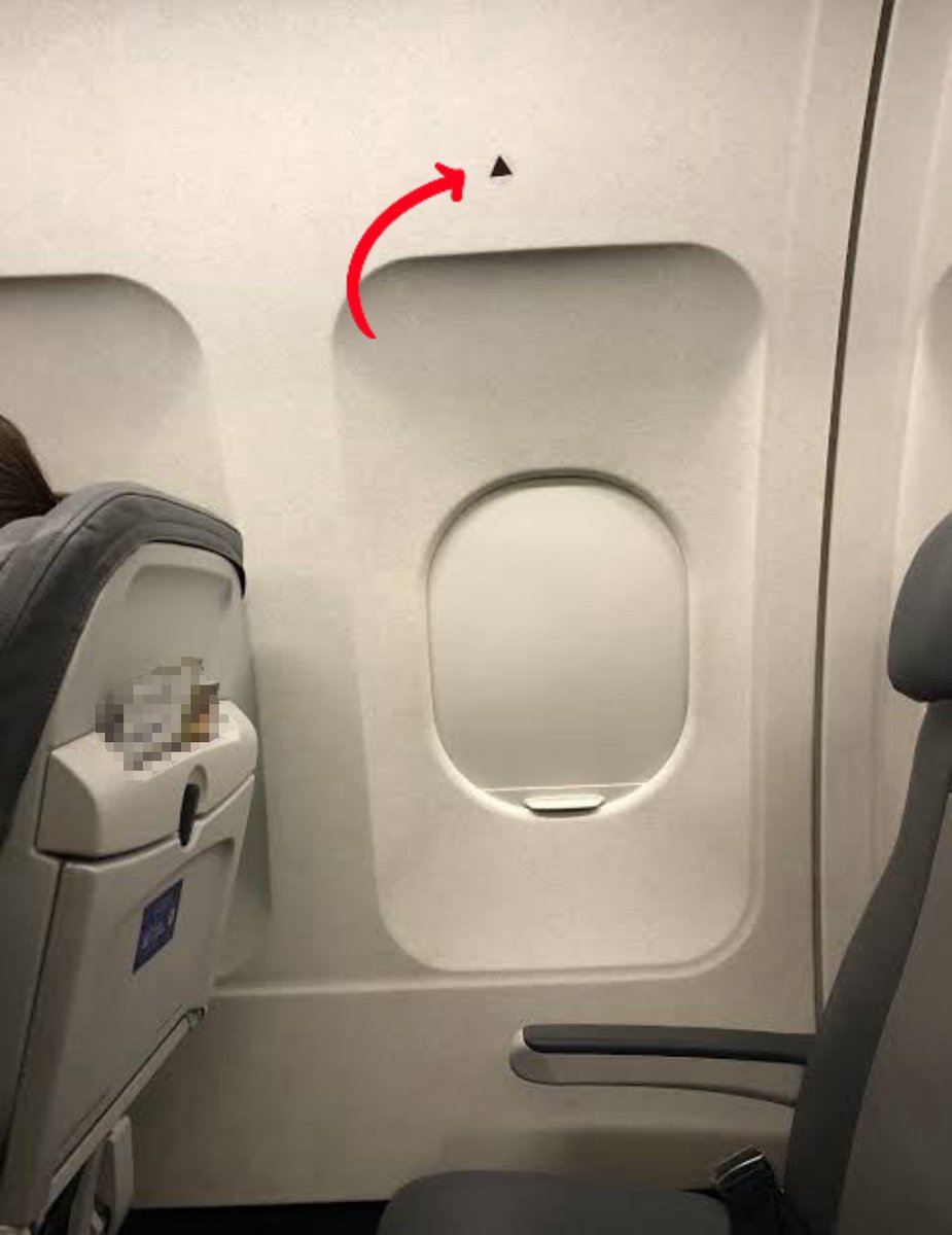 Rainmaker1973's tweet photo. Did you know?

There's a black triangle symbol over one window seat of each airplane. 

Also known as 'William Shatner's Seat’, the seat marked with the triangle is the one with the clearest view of the wing and the captain might use it in case of emergency. https://t.co/4DGDskQlTU
