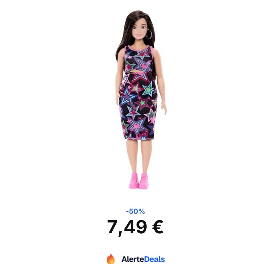 AlerteDeals's tweet photo. Promo Amazon :
7,49€ au lieu de 14,99€ (-50%)
Cette poupée Barbie Fashionistas arbore une robe multicolore à imprimé étoiles, des baskets roses et des créoles argentées dans sa longue chevelure brune.
Lien en 1re réponse 👇
#publicité #bonsplans #amazon https://t.co/2SKMMDXYQf