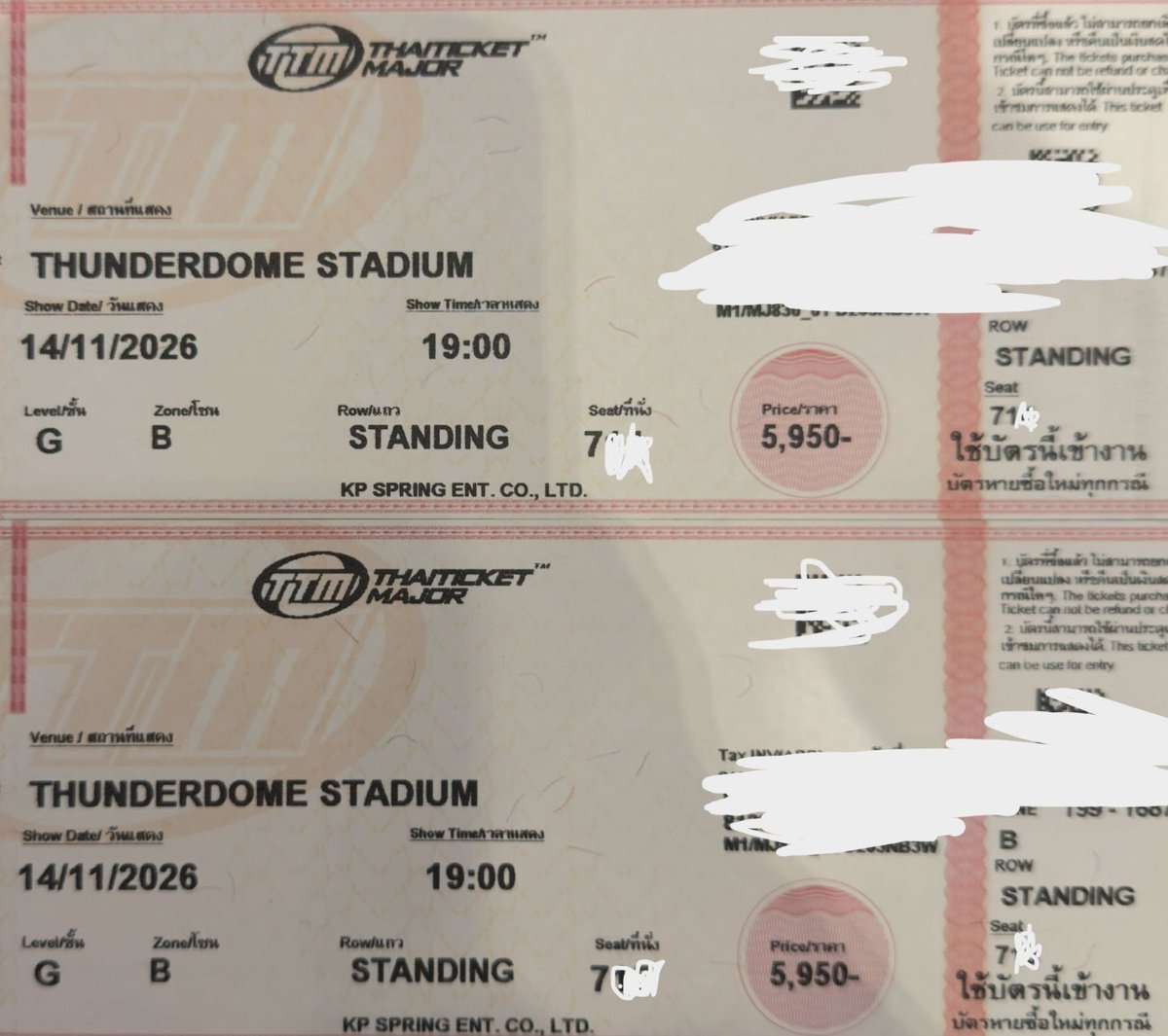 overtuanzy's tweet photo. บัตรโซน B วันที่ 14 
คิว 71x มี 2 ใบติดกัน เบเนให้ครบนัดรับได้ 
ขาย 5000 ราคาต่ำกว่าหน้าบัตร เดมได้ค่ะ 💓

#KPOPMASTERZ_SPECIAL_LIVE_IN_BANGKOK #2026KPOPMASTERZ_SPECIAL_LIVE_IN_BANGKOK_BAMBAMxJAYBxMARK https://t.co/83qq7yQBLd