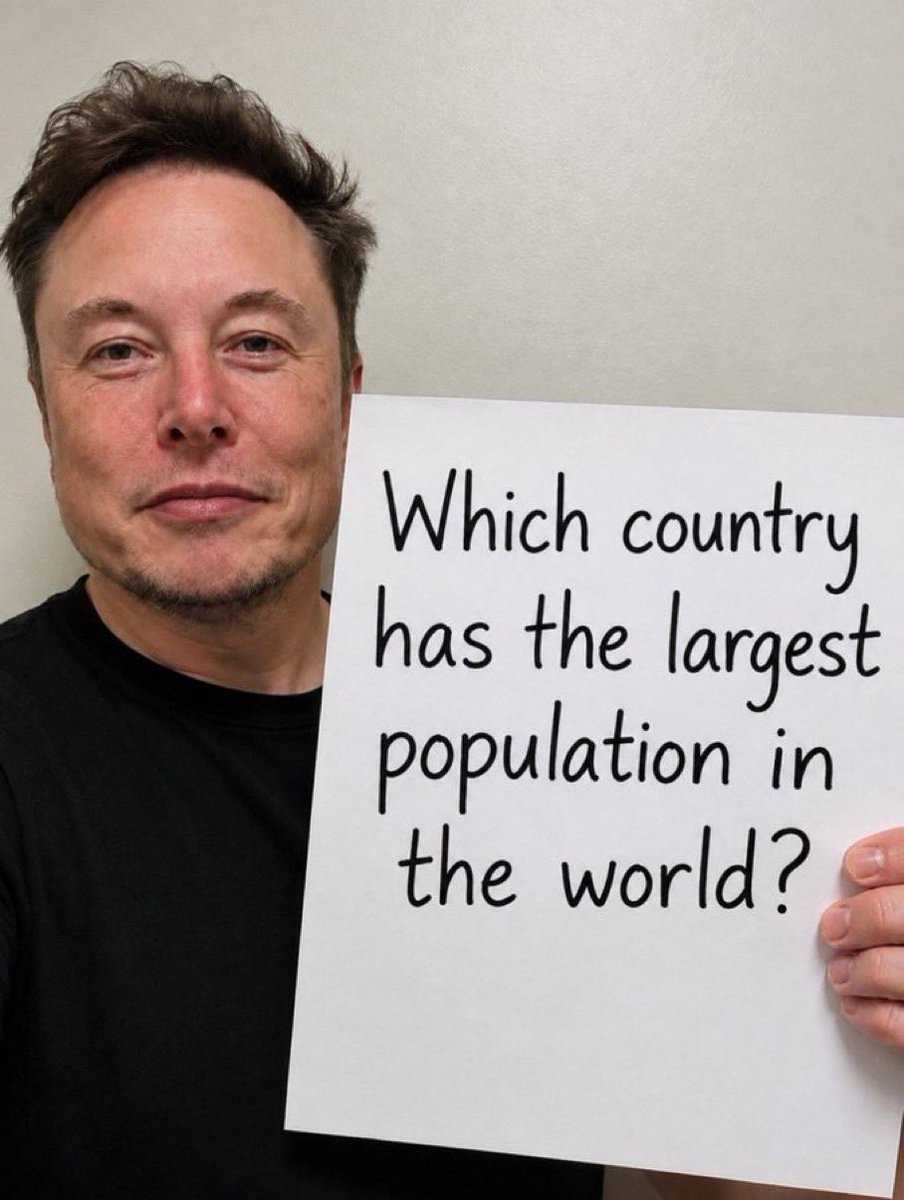 Therocket_man69's tweet photo. 🚨 Only geniuses get this right!

Which country has the largest population in the world?

A. USA 🇺🇸
B. India 🇮🇳
C. China 🇨🇳
D. Russia 🇷🇺 https://t.co/yfV1zv6cPQ