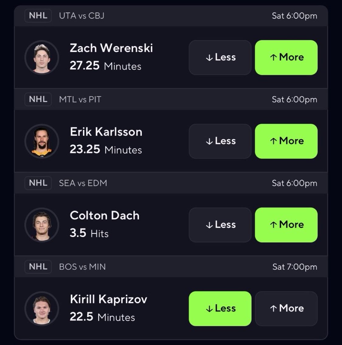 emilebagrey's tweet photo. NHL FLEX FRIDAY 10X 
- splits
- Werenski / karlson 
- dach / kappy

https://t.co/FdsnbXfZ78

#PrizePicks #NHL #Gambling𝕏 https://t.co/aUxKP4Yf6G