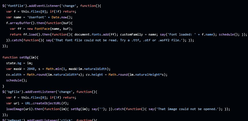 TDiamondfinder's tweet photo. @EGSDSDGMahoraga Why?? Also dragging text is laggy, it's simple to fix with a buffer. I would contribute to the github but it looks like THAT and it's all one file https://t.co/k9Ke6YpXSi