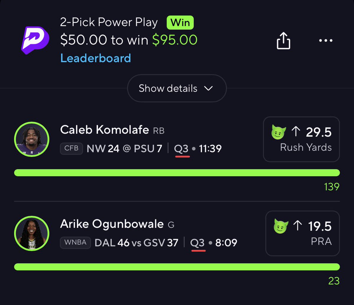 DreamPicksVIP's tweet photo. Day 1 $25➝$50 ✅
Day 2 $50➝$95 ✅
Day 3 $95➝$200 -> Tomorrow⁉️
… 
Day 6 $760➝$1,600
Day 7 $1,600 -> $3,100🎯

(Like ❤️ if u Tailed or RT🔁 If I Should post for FREE DAY 3️⃣ Tmrw‼️) https://t.co/47LZl9mBF0
