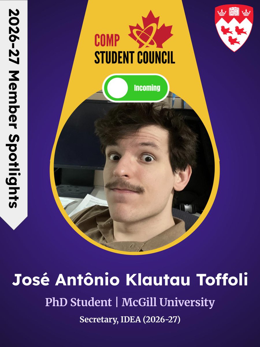COMPTrainees's tweet photo. Our first incoming member spotlight is on José Antônio Klautau Toffoli from @mcgillu! Glad to have him join the team! 🍁 Nous mettons maintenant le plein feu sur notre premier membre entrant, José Antônio Klautau Toffoli de @mcgillu!  Nous sommes heureux qu’il rejoigne l’équipe! https://t.co/mwkwEUTTqU