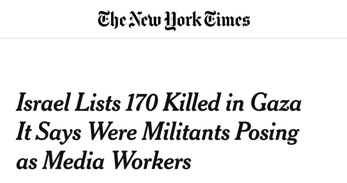 AssalRad's tweet photo. .@nytimes still trying to help Israel justify its slaughter of journalists.

For the thousandth time, “Israel says” is not journalism. https://t.co/Z013D491Br