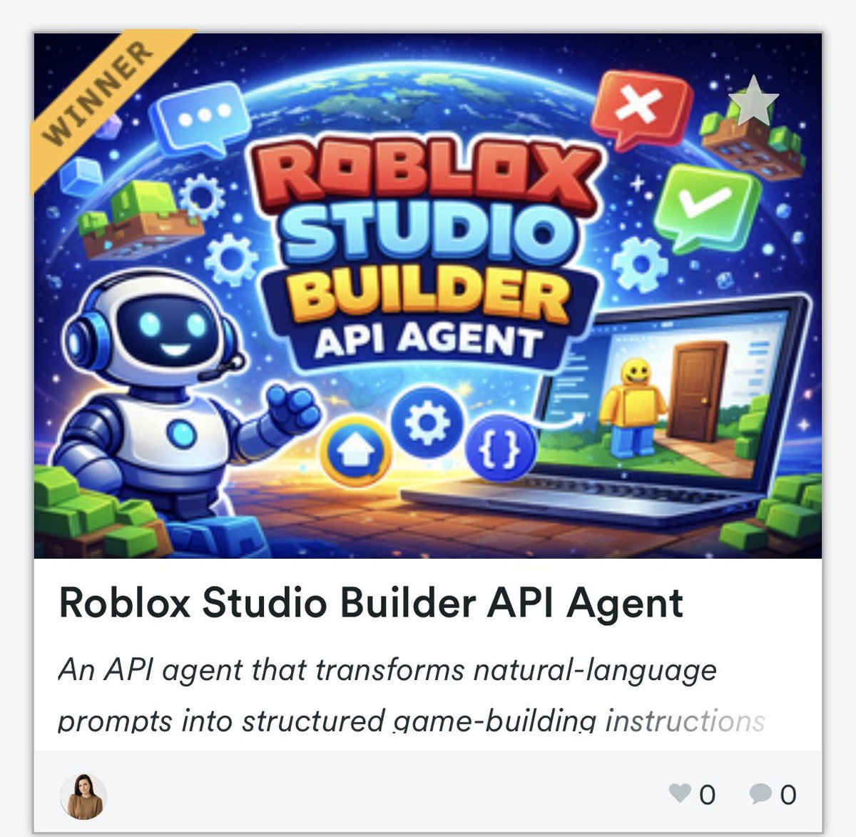 kellyondev's tweet photo. Early in my developer journey, I built a PresentMeAPI submission—an API-driven agent that converts natural-language prompts into structured, executable workflows for game dev.

It became my first hackathon-winning build. 🏆 

 #AIAgents #LLMDev #APIs https://t.co/E4SXzNd2aR