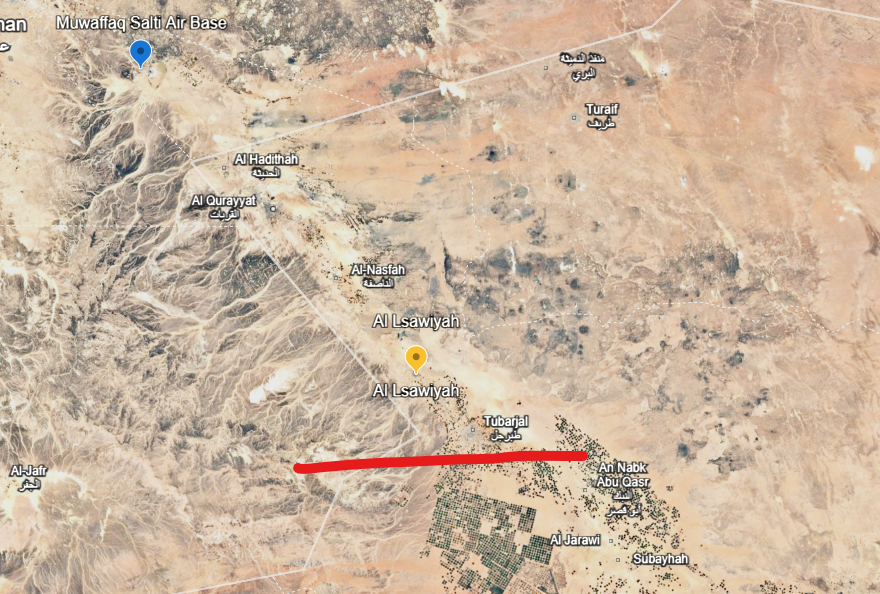 marinemom2025's tweet photo. First, I want to thank my friend @Deb4Empowerment for bringing a very compelling theory to me during @based_biased’s TikTok Live last night regarding the potential target of the Flydubai Flight FZ1073 and the possibility that it was the U.S. airbase in Jordan.

I kept coming back to one question: Why did the aircraft travel that far along the Saudi border before making its turn? Looking at the flight path alongside the terrain, the theory begins to make much more sense.

Look closely at the images. The turn is circled and appears to occur along a line leading toward the beginning of the mountain ridge. The aircraft then turned to the right. From that point, its continued direction would have taken it toward the area of the U.S. base in Jordan, with the airbase only minutes away, as seen in the image I created the night before.

The yellow marker represents the approximate location where the aircraft made that turn, before the emergency code was transmitted.

I believe this possibility deserves serious scrutiny, particularly given the long-documented relationship between al-Qaeda figures and Iran, including the presence and facilitation of some al-Qaeda members inside Iran. I am examining whether there could also be an IRGC connection, but that remains part of the theory rather than something established by the flight path alone. We now know the co-pilot had undergone Islamist radicalization and intended to bring down the aircraft with more than 170 people aboard. But where?

The geography, timing of the turn, proximity to the base, and subsequent emergency situation are what make this theory worth examining.