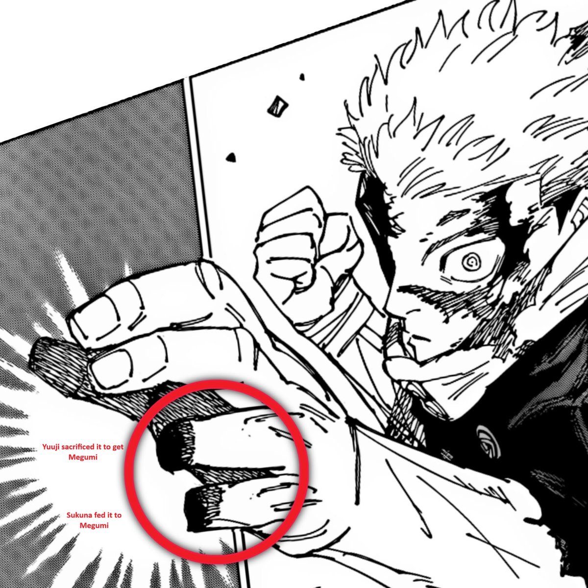 vitalcosmic's tweet photo. Yuuji sacrificed his ring finger to get Megumi back, which means that canonically Yuuji proposed to Megumi first btw https://t.co/d7LtqWgiwf