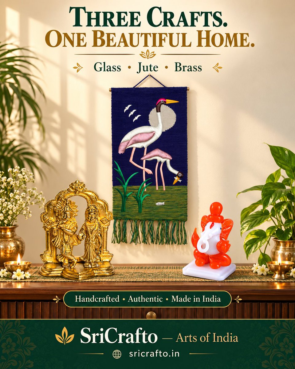 SriCrafto's tweet photo. Three beautiful Indian crafts for one elegant home. Handcrafted with tradition, made with care. 🇮🇳
Shop: https://t.co/V7Tb4oEYFo https://t.co/KrGyyZ0x2L