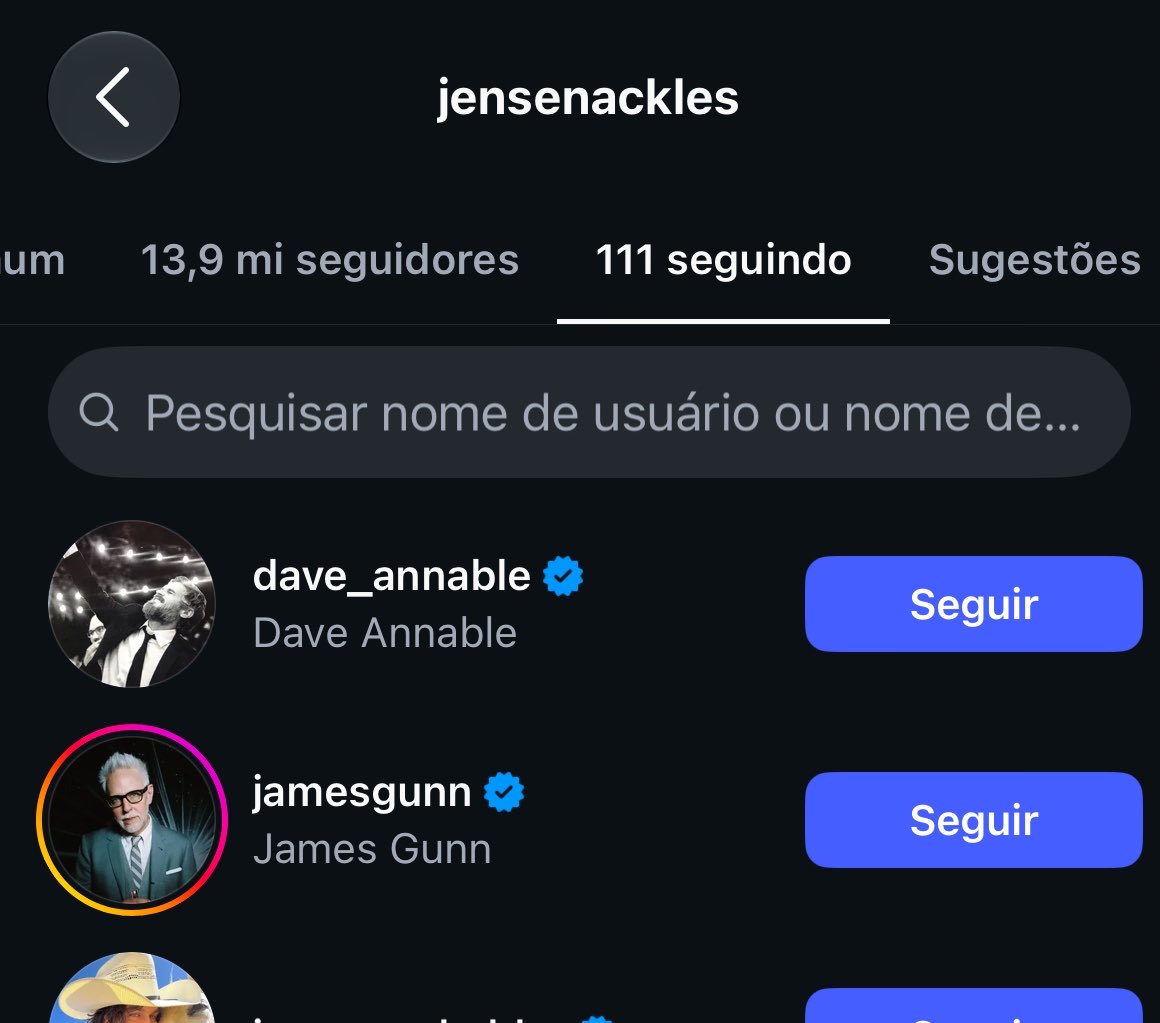 missyoumeachum's tweet photo. O JENSEN COMEÇOU A SEGUIR O JAMES GUNN NO INSTAGRAM 🗣️🗣️🗣️🗣️🗣️🗣️ https://t.co/EAkD5qLxpE