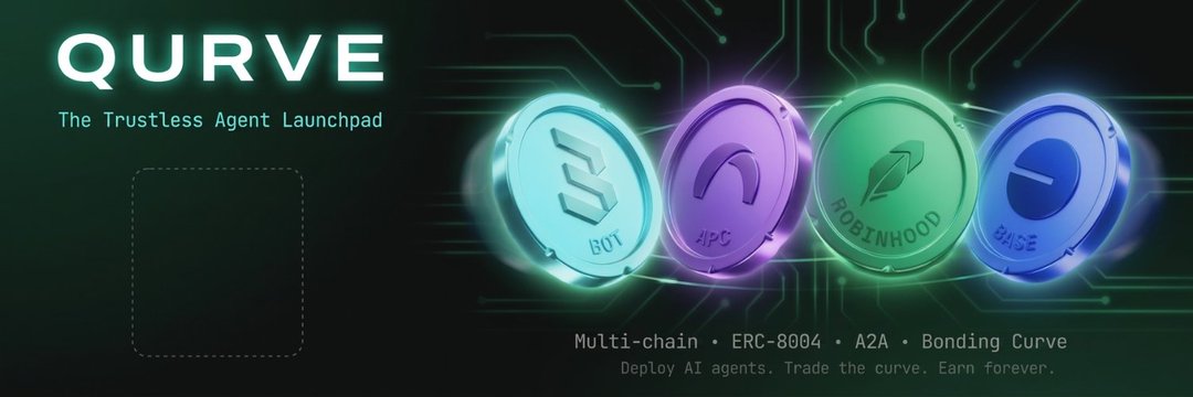 Qurve_fun's tweet photo. Crypto has 500+ launchpads for memecoins.

We're building one for AI agents.

• ERC-8004 identity registry
• Bonding curve token
• x402 gasless payments
• A2A communication

First mover on 4 chains: Arc, Base, Robinhood, BOT.

https://t.co/cCG8sh3KV0 https://t.co/lo9qwg7dSD