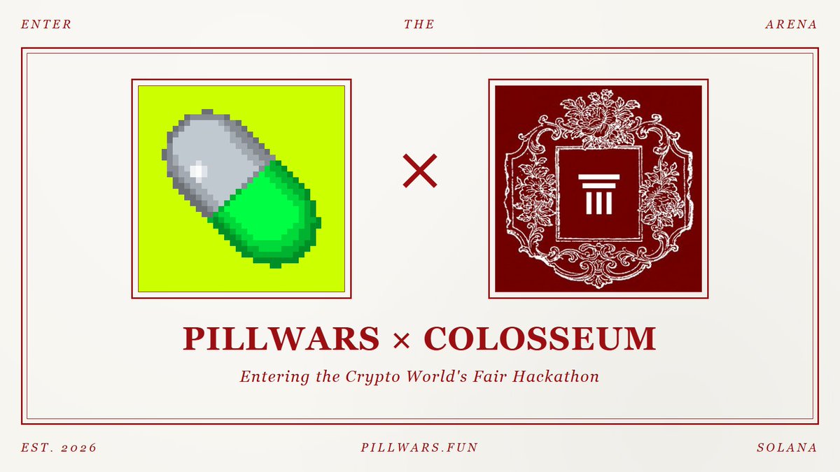 pillwarsdotfun's tweet photo. PillWars is entering the Crypto World's Fair Hackathon by @colosseum 🏛️

$800K+ in prizes and $2.5M in funding on the line, and a spot in their accelerator for the top teams.

The real-time PvP arena game on Solana is being built 👇
https://t.co/H2aAyVRqXA https://t.co/pBkyI7oq4E