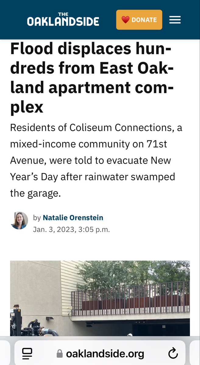 LoriSaldanaSD's tweet photo. 3/Building affordable housing on surplus public land, in coastal areas already showing signs of saltwater infiltration, is reckless & dangerous
The #CAgovernor learned this in 2021 when the new Coliseum Connections apartments flooded in Oakland within a year of completion https://t.co/q9oyEKS4qn