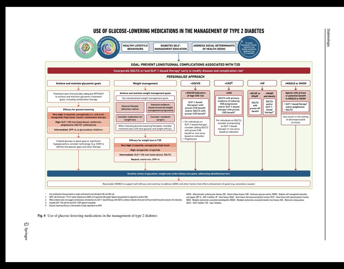 endocatracha's tweet photo. Les comparto el nuevo consenso de @ada/easd 2026 para el manejo de la diabetes con la imagen del tratamiento farmacológico en español. https://t.co/cPZvk1tHN4
