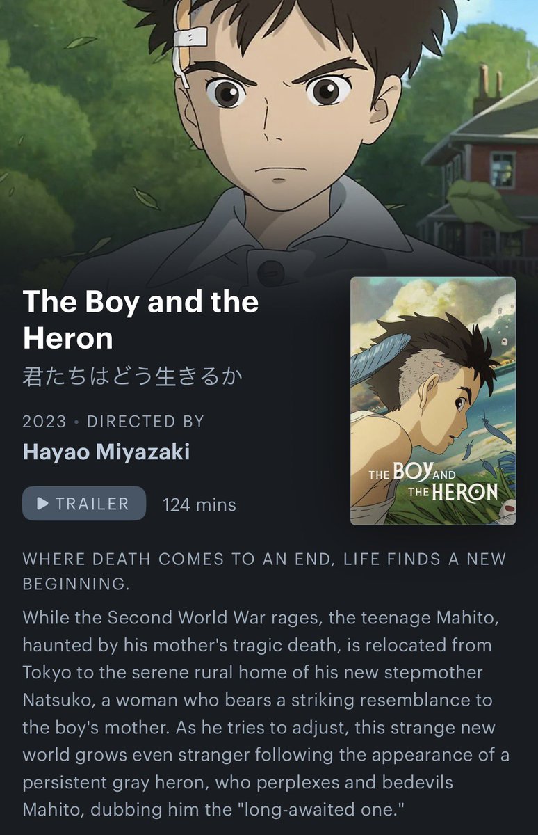 B1CKNDALLZ's tweet photo. Watching now 
——————
#letterboxd #theboyandtheheron #studioghibli #ghibli https://t.co/JJTYdO2StE
