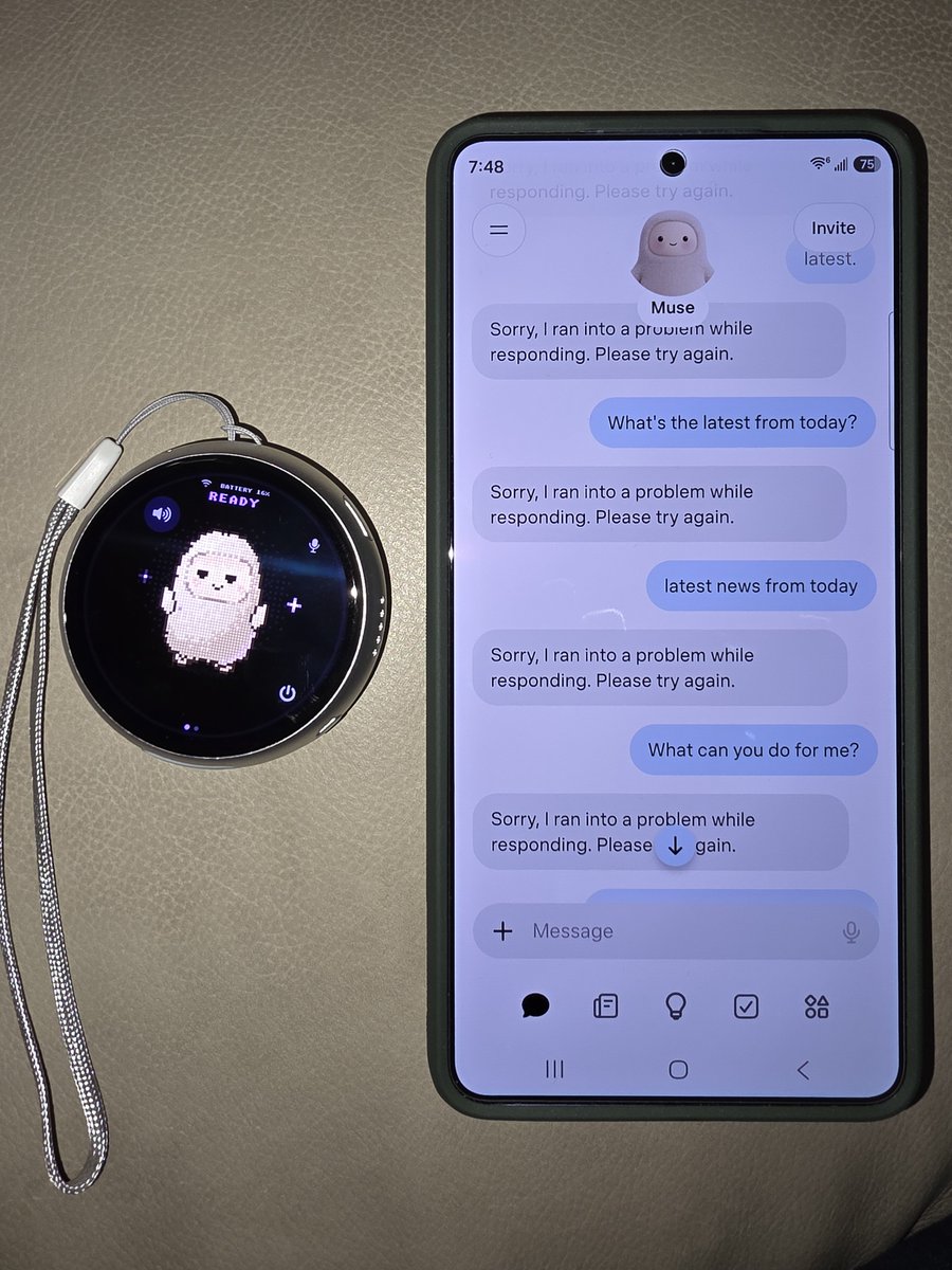 SmartDarts's tweet photo. @wesbos @alexandr_wang @alexandr_wang Doesn't work.. it's able to transcribe but muse would not respond to the question! https://t.co/rFGnsjtFW0