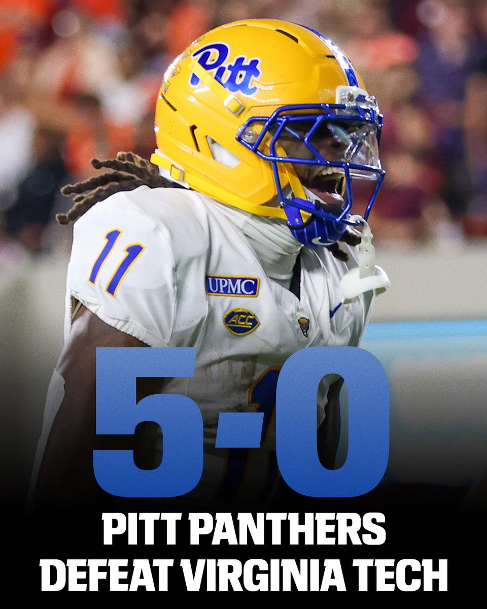 accnetwork's tweet photo. HAIL TO PITT‼️

PITT PANTHERS REMAIN UNDEFEATED 🔥 @Pitt_FB https://t.co/wg6hWkeRMO
