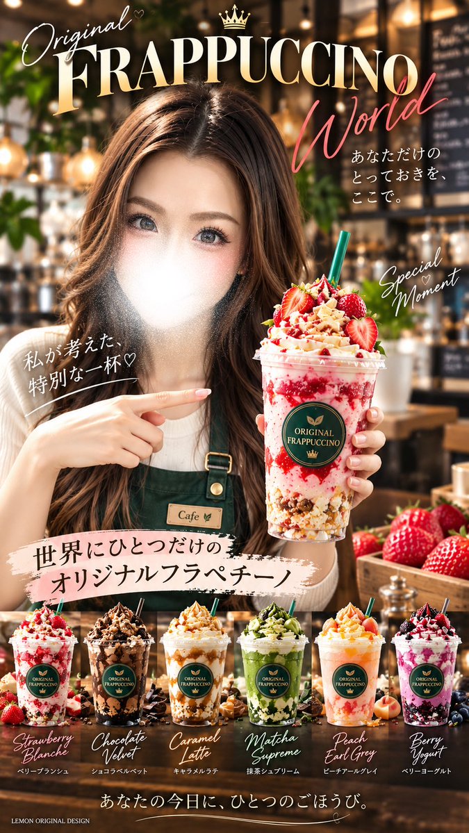lemon_jyotei's tweet photo. あなただけのオリジナルフラペチーノ💛
どんな味になるかなー？☕️🩷 https://t.co/sUBToqvt1S