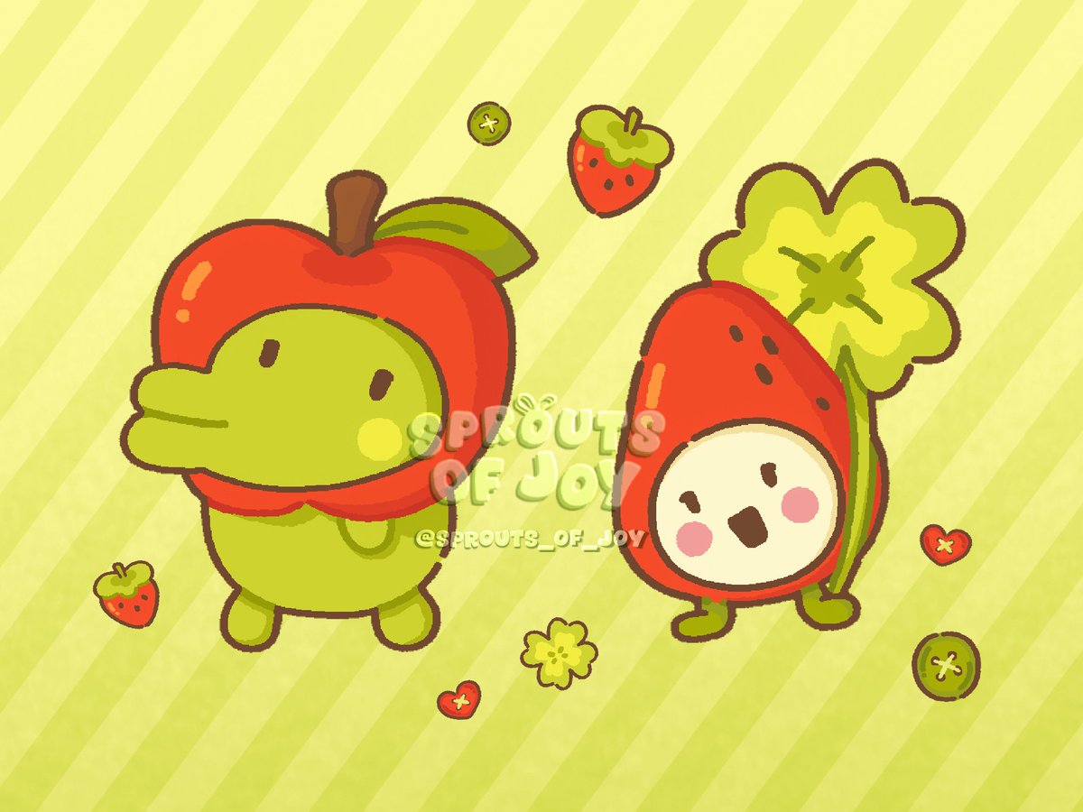 sprouts_of_joy's tweet photo. kuchipatchi &amp; ichigotchi •ᴗ•🍓🍏🍀

i grew up playing the tamagotchi corner shop games on ds and i got very obsessed with kuchipatchi (still am now) 🍃

#tamagotchi #zonakaryaid #artidn #たまごっち https://t.co/E8C3IrWCGo