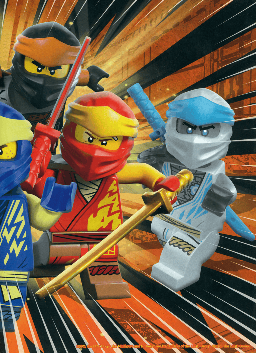 llorumis's tweet photo. shout out to this magazine issue that has a poster with ALL of the classic ninja, INCLUDING pixal, but i unfortunately only have access to it from a scan where half of jay's face is missing https://t.co/q7vS2qZsj1