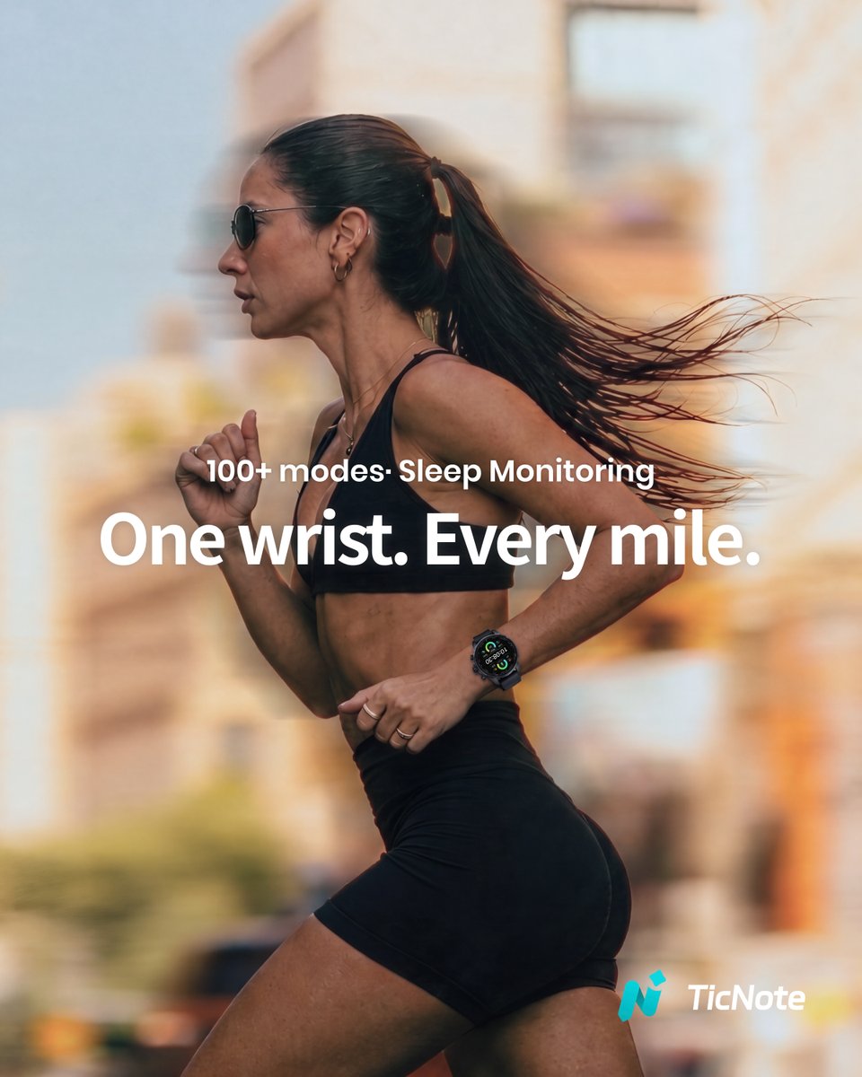 ticnotecloudTNC's tweet photo. Daytime you runs. Nighttime you sleeps. Same watch keeps score for both.

Auto-detects the workout, tracks the route, then scores your sleep and tells you in the morning if you actually recovered.

100+ sports modes. Sleep cycle analysis. 14 days on a charge.

#ticnote #ticnotewatch #smartwatch #Fitness #sleeptracking #wearabletech #healthtech