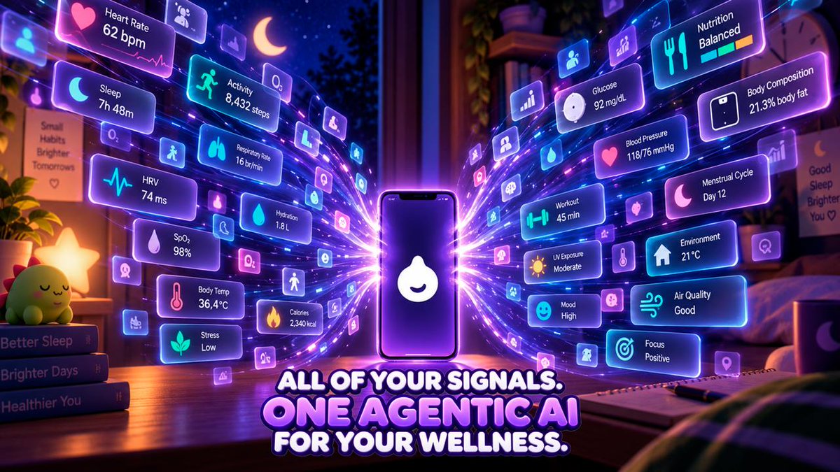 dang_duytan's tweet photo. Sleep is one of the most valuable sources of personal health data, but the bigger opportunity is turning that data into something users can actually benefit from.

@sleepagotchi is evolving beyond its original sleep to earn model toward an intelligence layer for the wellness economy, bringing together AI agents, wearables, wellness tools and user owned value.

What I find particularly interesting is the idea of connecting these experiences instead of keeping health data and wellness applications isolated. Personalized insights, coordinated AI agents and user ownership could create a more useful relationship between daily habits and digital wellness.

The real challenge is making this vision practical, with experiences that are engaging, accessible and genuinely useful in everyday life.

For me, @sleepagotchi is worth watching for its ambition to connect wellness, AI and user owned value in one growing ecosystem.
