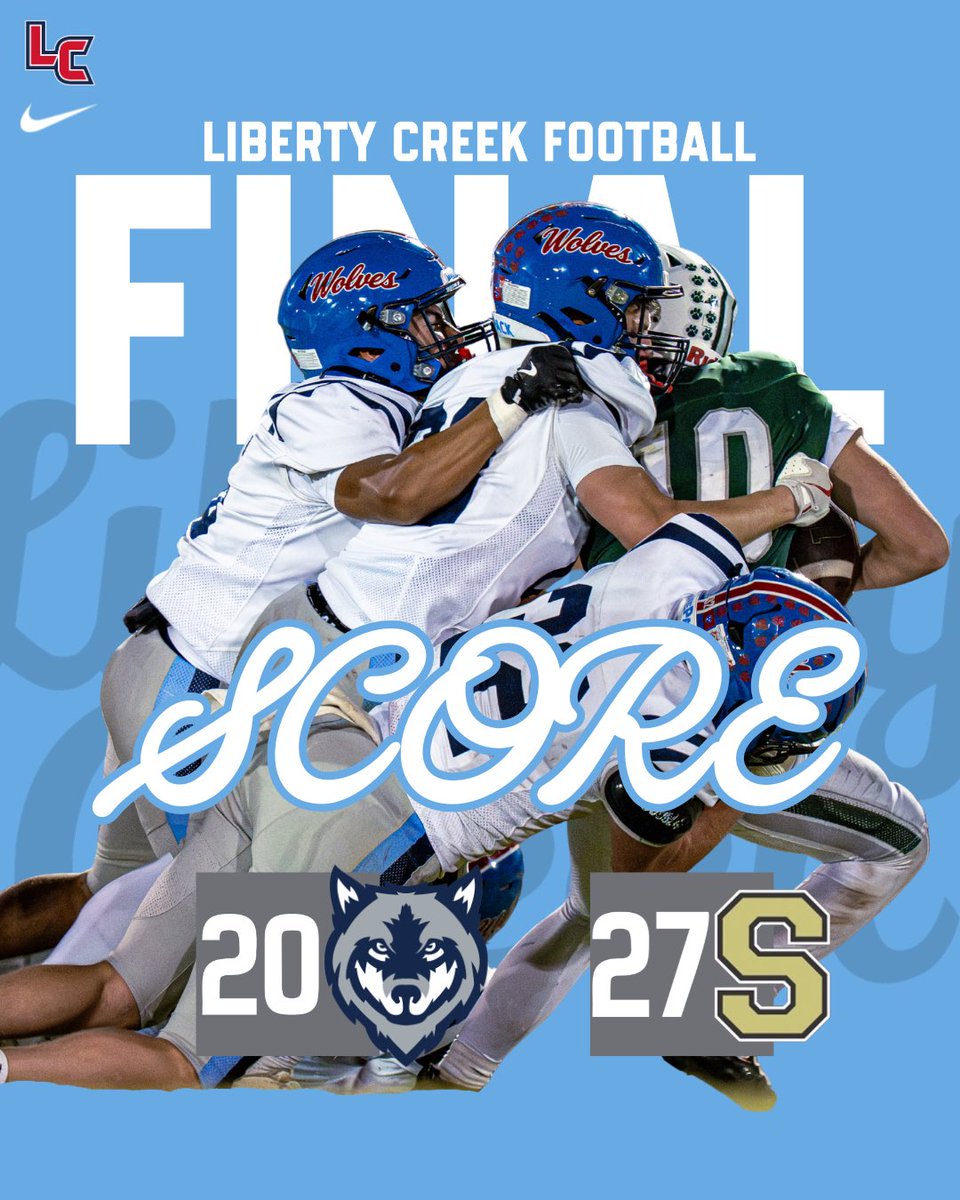 LCWolvesFball's tweet photo. Final score from Springfield. 

Wolves have a bye week next Friday but will be back in action on 10/16 against White House at The Creek! https://t.co/5gE2bYFlfT
