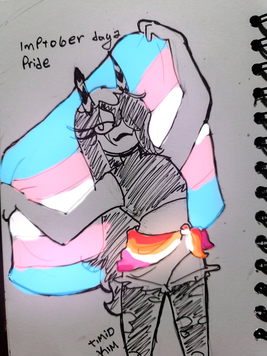TimidKiim's tweet photo. Forgot to post before..

Imptober day 2 - Pride!

#imptober #HelluvaBoss‌ #HelluvaBoss‌Fanart #pride https://t.co/MOLlwxdIrm