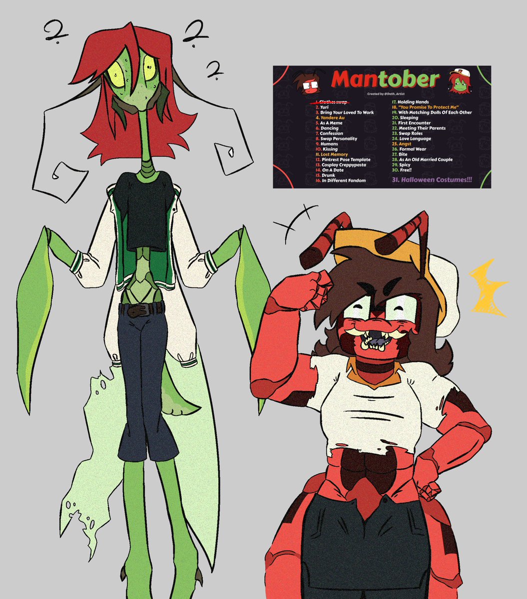DisorderSketchy's tweet photo. YOOOO FIRST DAY IM SO SLOW SORRY !! My favorite bugs !! Anton is having a lot of fun, Manny is,,, having some thoughts,,, 

#mantober #funhouse (#FUNHOUSE) #manton https://t.co/VS5IalINP8