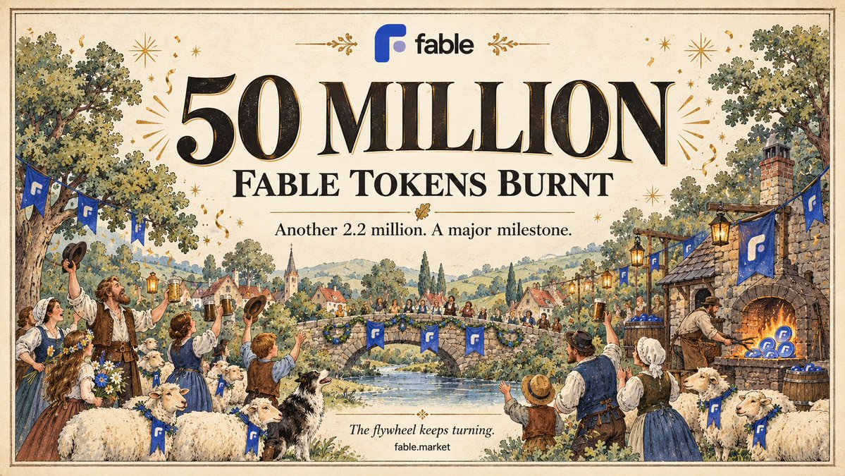 FableDotMarket's tweet photo. Another 2.2 million FABLE tokens burnt.

50 million burnt in total.

We’ve already uncovered over 7,000 bundled rugs with our on chain research. https://t.co/d23hEfo2u8
