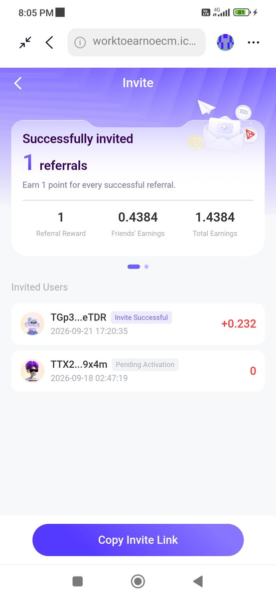 PrimordialPdn's tweet photo. 🔥 The Work To Earn Referral System is LIVE!

💰 1 Point = 1 TRX

🚀 Withdraw with just 2 Points!

👥 Invite + Check In + Complete Tasks

Earn Points every day and keep accumulating TRX!

👇Join Work To Earn Now https://t.co/S4XwWrdH0k

#WorkToEarn #TRX #Web3 #Airdrop #Crypto https://t.co/qn88F1qUVE
