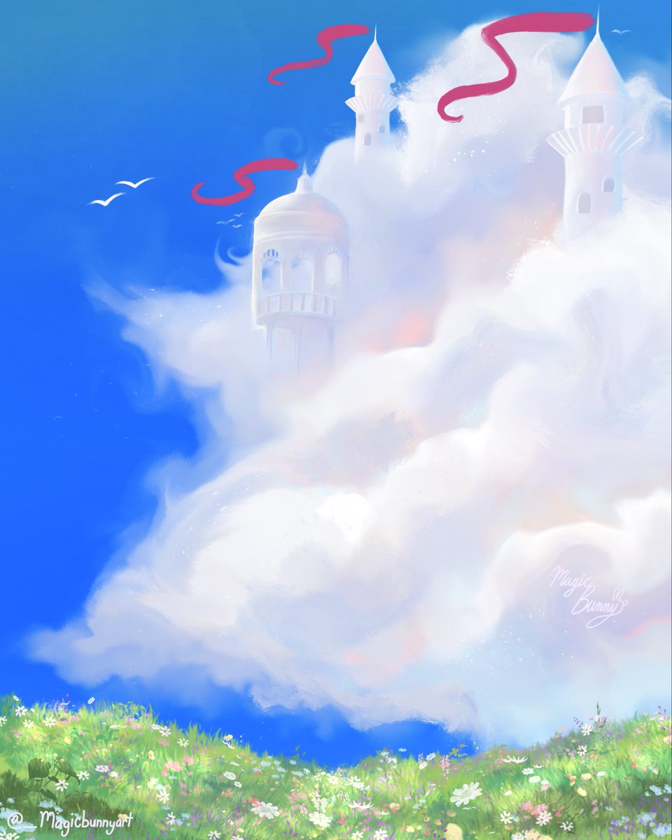 magicbunnyart's tweet photo. Had a bit of art block so I made this while looking for a prompt I thought would be fun to follow. This one was cloud dweller, do you think I did a good job? https://t.co/gMFwn4L80L
