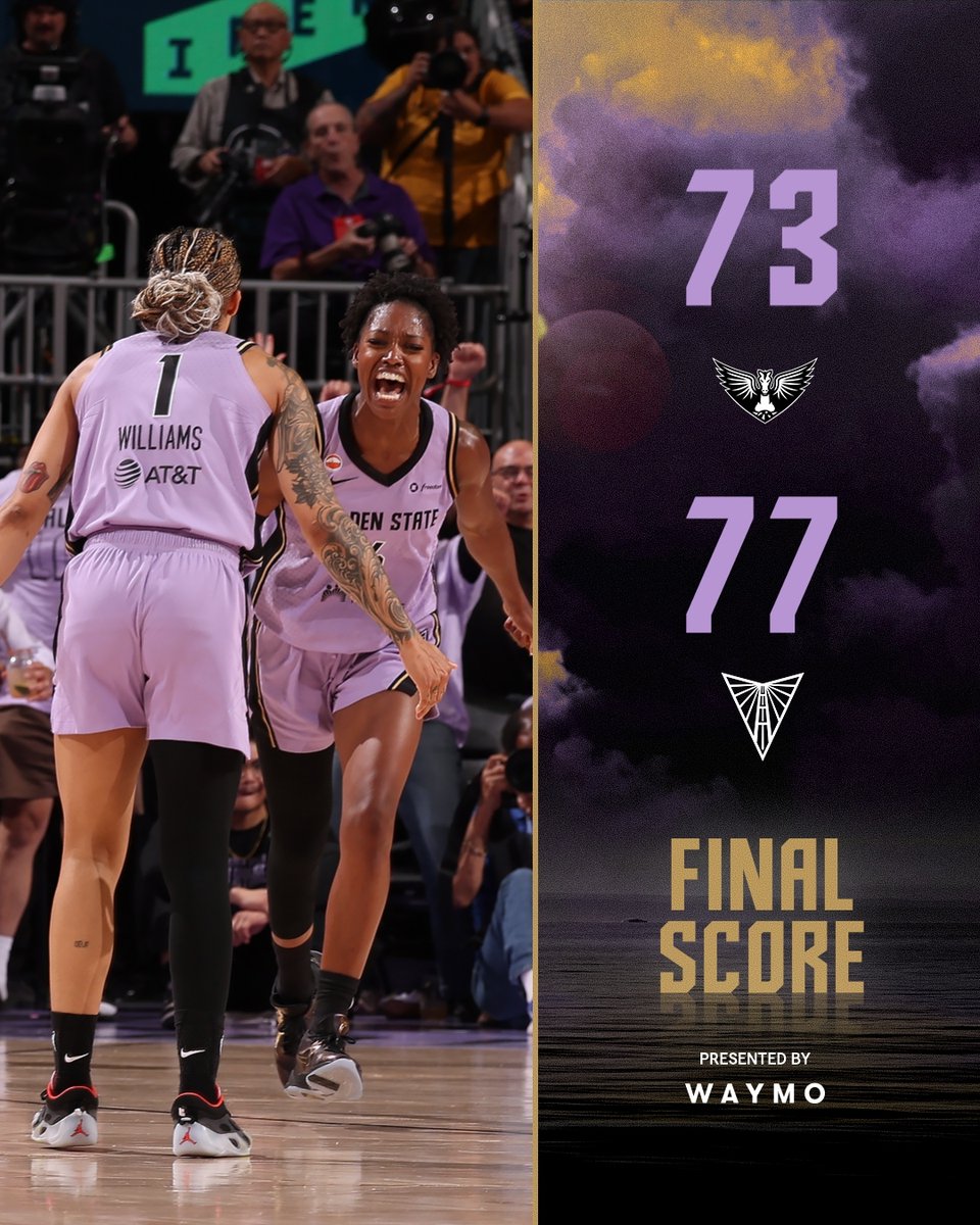 valkyries's tweet photo. BABY THIS IS WHAT YOU CAME FOR 🗣️

For the first time in history, the Golden State Valkyries advance to the @WNBA semifinals.

@Waymo https://t.co/Bx3WRIktp0