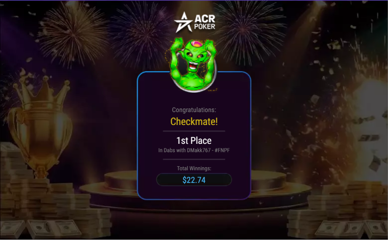 7_hectorf's tweet photo. Here’s what I got in this tournament! #ACRPoker #Poker https://t.co/q6dqsrYMPM