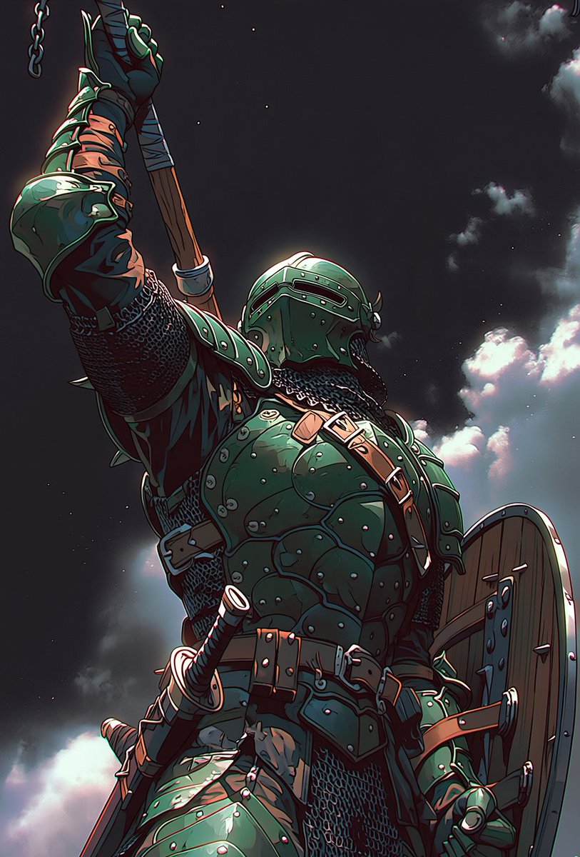 gurniaiart's tweet photo. Knight art  
#AIArt #AIイラスト #midjourney #knight #aiGallery https://t.co/vhpJRsN5pI
