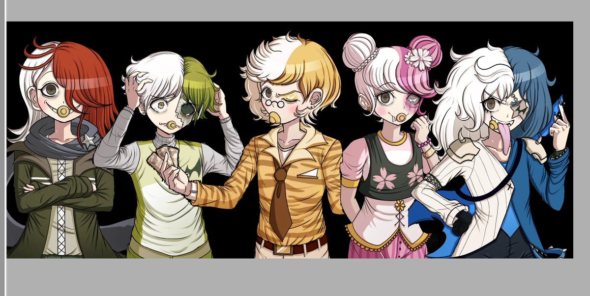 BossSwagMaster_'s tweet photo. since danganronpa has been on my mind it got me thinking of my human monokuma kubs designs from 7 years ago https://t.co/rcLq0zq6iR