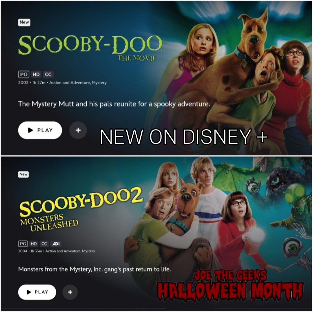 JoeTheGeek416's tweet photo. New on #DisneyPlus!!! 😱♥️😍🥰🐕🚙👀🔦🏚 #scoobydoothemovie #scoobydoo2monstersunleashed #mathewlillard #sarahmichellegeller #freddyprincejr #lindacardellini #shaggyrogers #daphnieblake #fredjones #vilmadinkley #scoobydoo #scoobydoomysteries #themysterymachine #joethegeekshalloweenmonth #thankyoudisneyplus #joethegeek