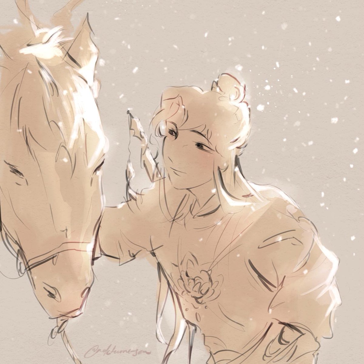 wintermelon62's tweet photo. g wanted to practice lighting, with inspiration of _/velinxi 's style of lighting (she's a talented and amazing artist, - please check her out!) .…iongyi xiao, and a horse. https://t.co/KPjtVxEb3u