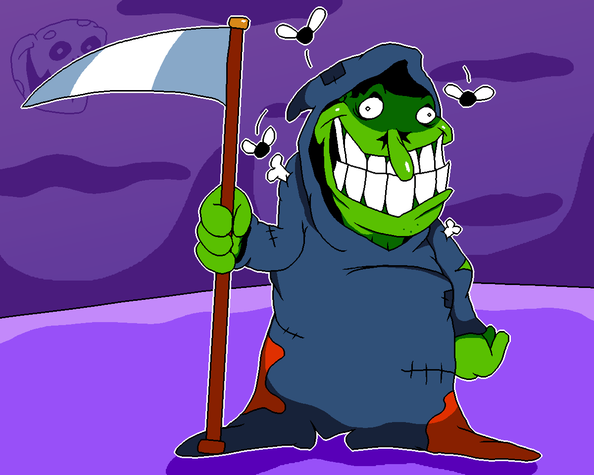 GiddyTehKitty's tweet photo. It's a very fitting time to send my fanart of Frank from @pizzatowerfake as the Grim Reaper that I made a month ago #pizzatower #pizzatowerfanart #fakepeppino https://t.co/0fq2GTyK3c