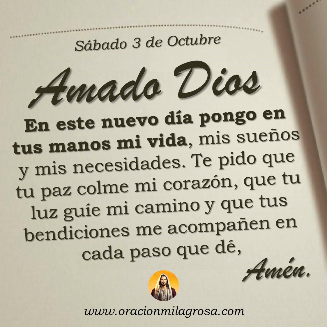 oracion_milagro's tweet photo. Oración para el sábado 3 de octubre de 2026: https://t.co/JlGWLekRuj ✨
