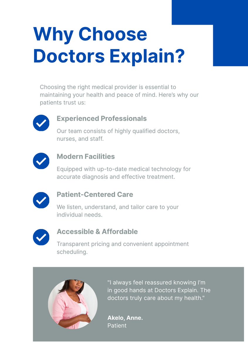 DocsExplainFM's tweet photo. Healthcare injustice kills. Access should never be a privilege. Join #TeamDoctorsExplain—stay ahead of your healthcare through promotive & preventive care. 🩺⚖️🌍
Visit https://t.co/1b55J7Byrp
#HealthEquity #PreventiveHealthcare #PromotiveHealth #CareForAll #Kenya #Africa https://t.co/fq5jyOuqXA