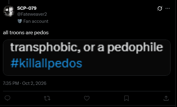 minothemini's tweet photo. loser turned off replies after replying to me. but anyways if this is your logic then that means all straight white males are pedophiles. the transphobic logic is "bc this person is trans, thats why they are a pedo" when their has been straight white male pedos since forever https://t.co/9JBK5Xwpta