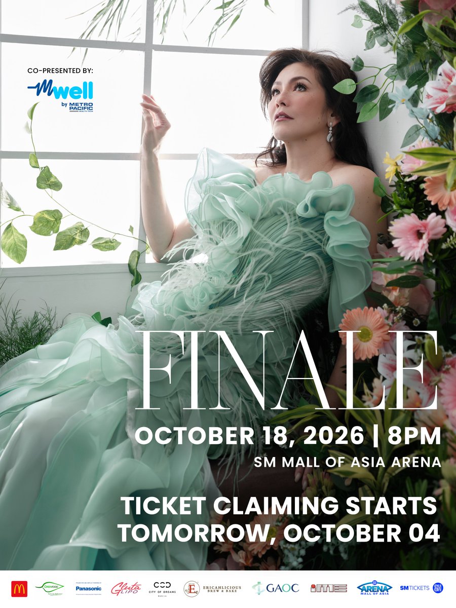 iMusicEnt_Inc's tweet photo. F I N A L E

October 18, 2026 | 8:00PM
SM Mall of Asia Arena (@moaarena)

Ticket redemption for the October 18, 2026 FINALE FREE CONCERT Begins tomorrow, October 4 and will last until October 13, 2026 only.

Your Claim Ticket Voucher will be accessible through your SM Tickets Account starting October 4, 2026. Present your Claim Ticket Voucher at any authorized SM Tickets outlet to redeem your ticket.

Unclaimed tickets will be forfeited.

Please make sure your mWell account is ready for presentation during ticket redemption. You may download the mWellPH app from the App Store or Google Play Store. You may also scan the mWell QR code included in your SM Tickets confirmation email or available on-site at the ticket redemption venue.

Follow @imusicentertainment and Official SM Ticket channels for further details.

#RVAFinaleConcert