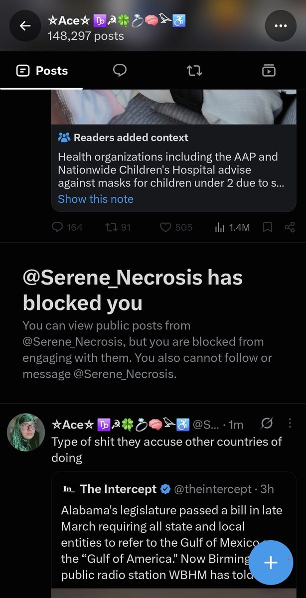 cmackb3bt's tweet photo. blocked by my favorite schizophrenic 😢 https://t.co/ErBZJsNwk2
