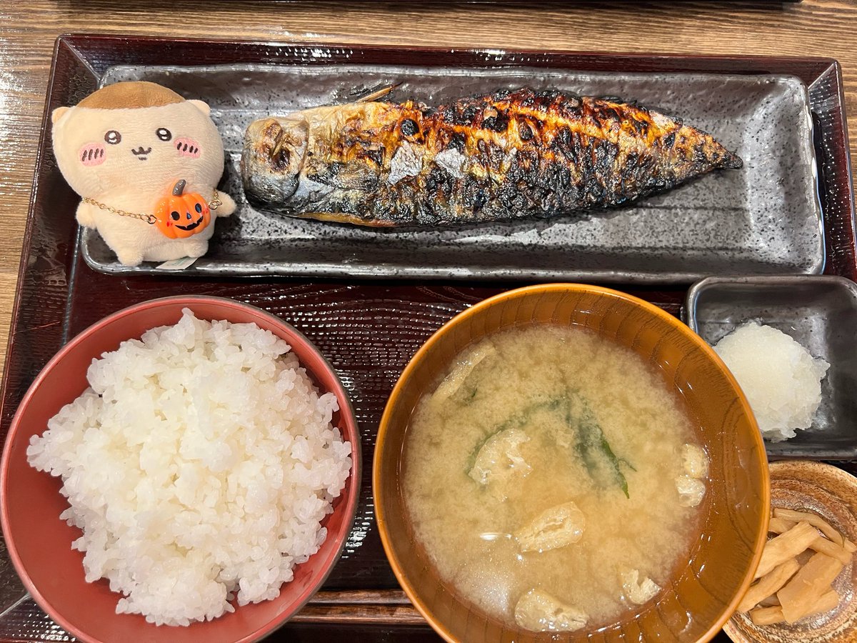goopee8's tweet photo. さば文化干し定食ー https://t.co/jb8VNUi8eK